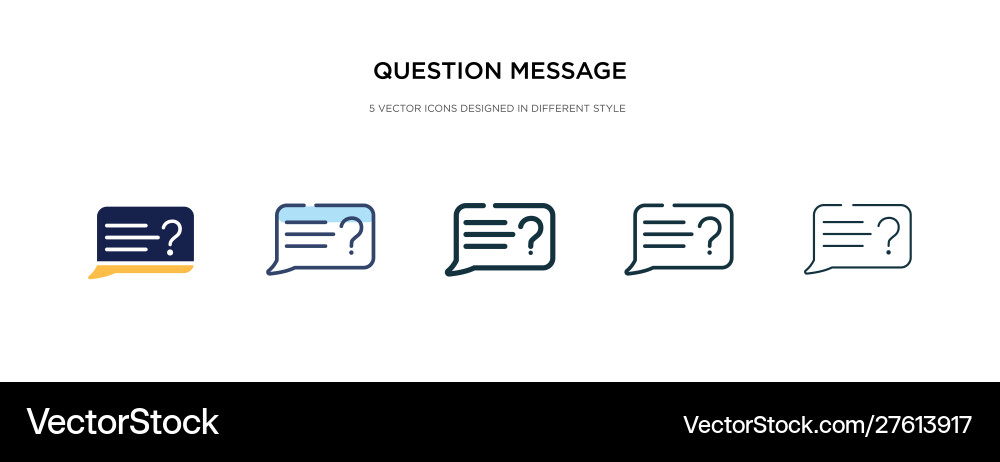 Question message icon in different style two Question message icon in different style two vector image