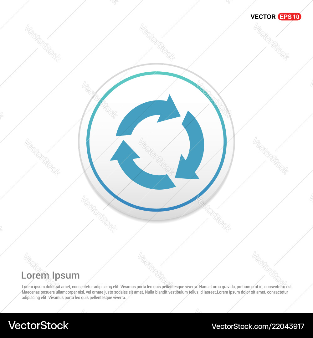 Reload icon - white circle button Vector Image