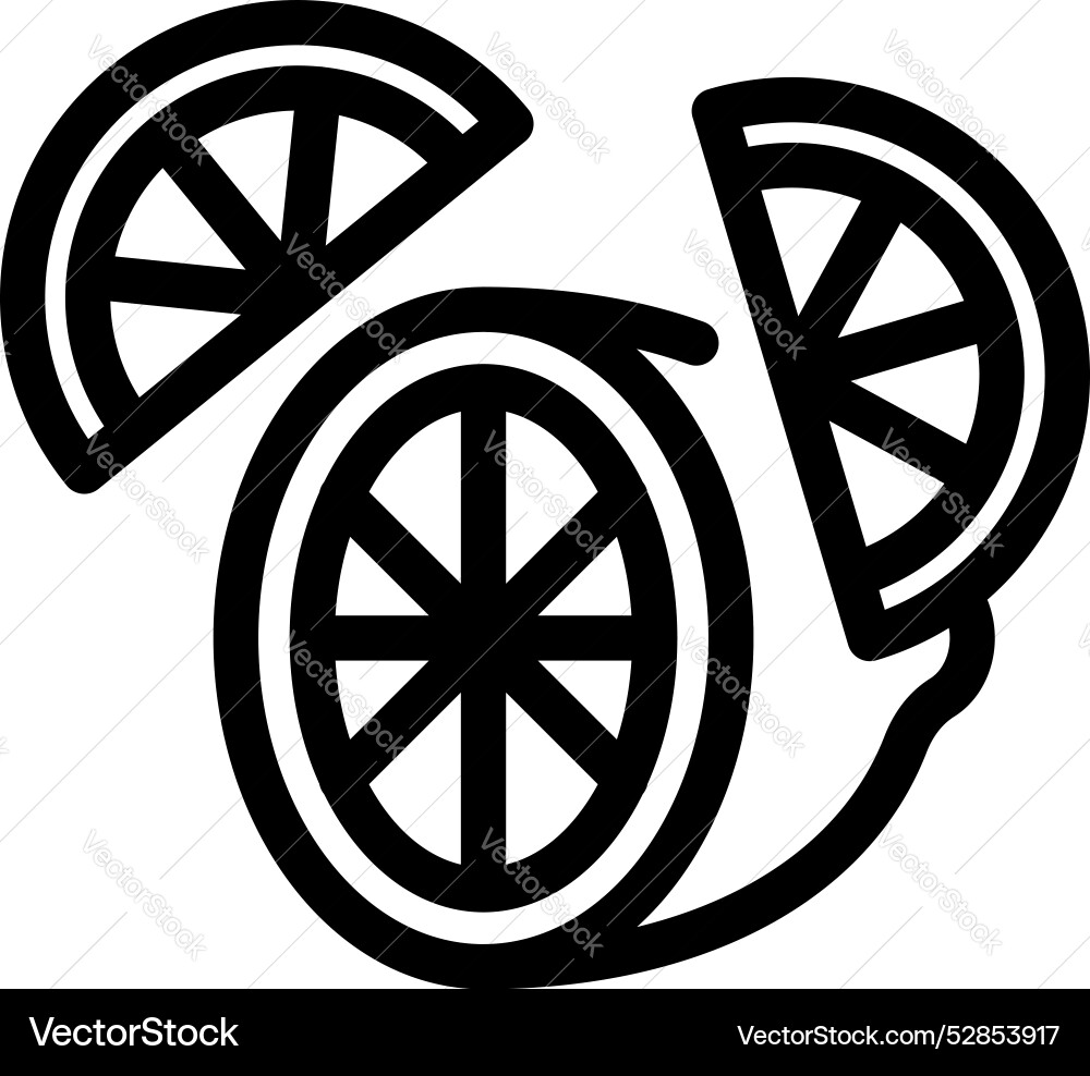 Sliced lemon showing segments and whole fruit icon Sliced lemon showing segments and whole fruit icon Vector Image