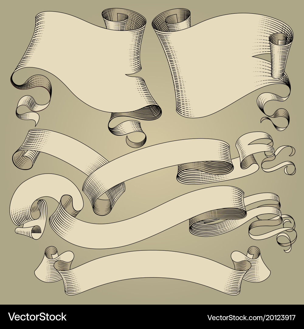 Vintage ribbons set Royalty Free Vector Image - VectorStock