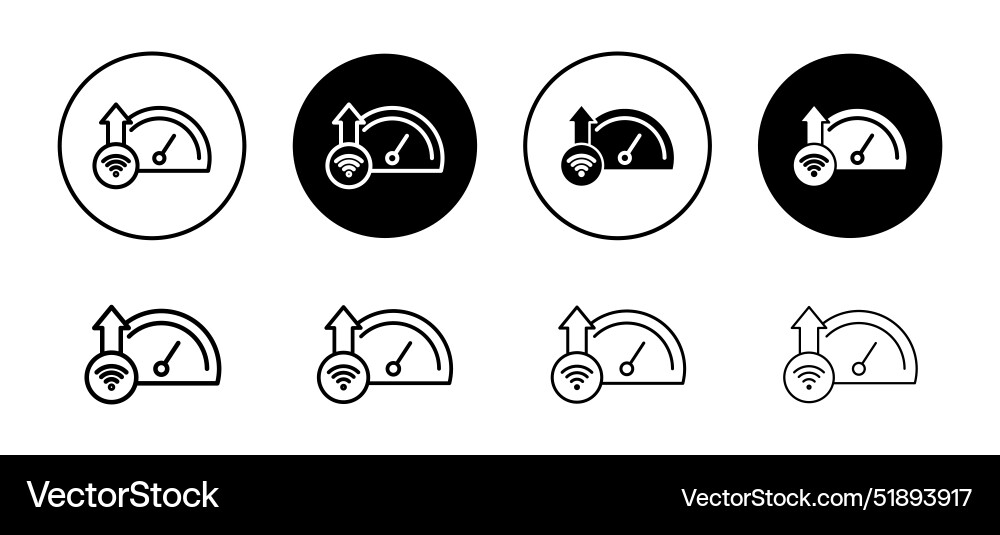 Wifi speed icon set collection outline Wifi speed icon set collection outline Vector Image