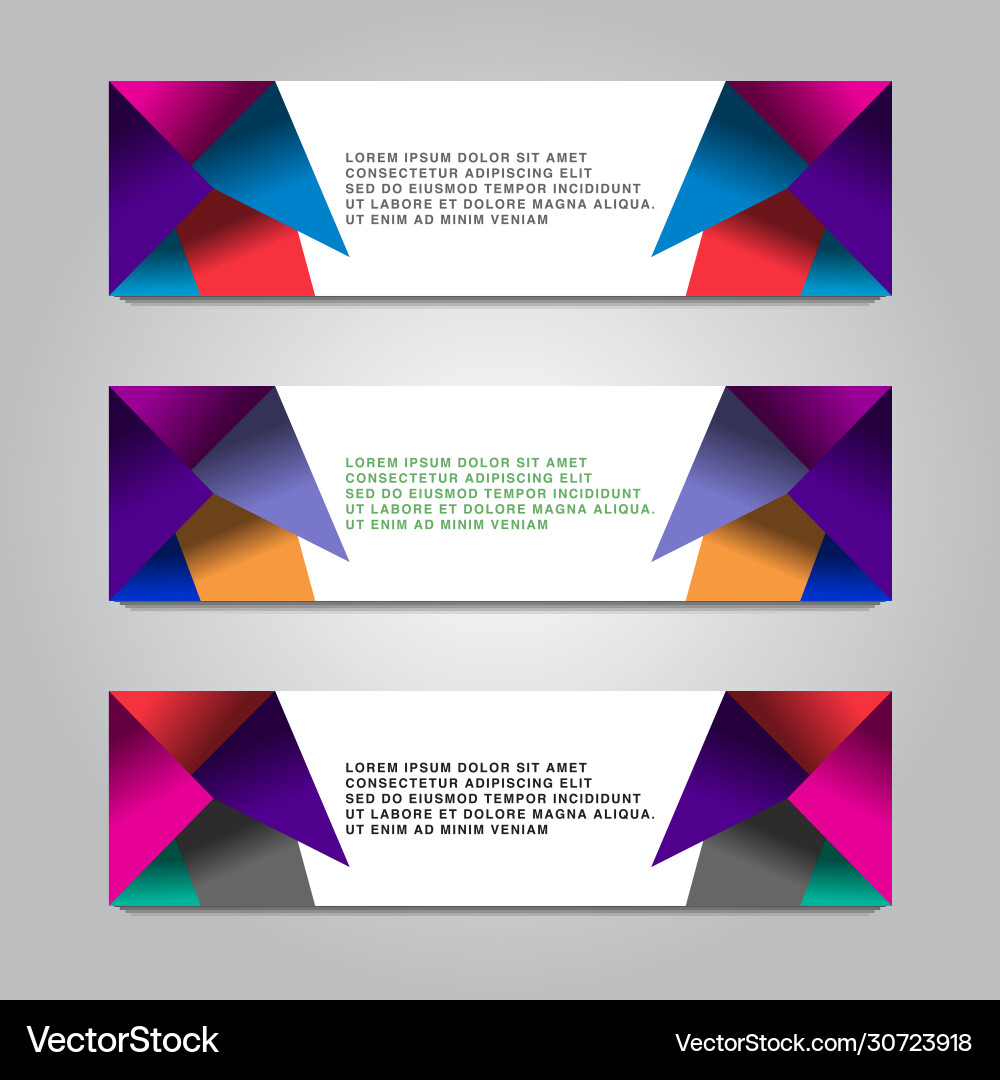 Abstract design web banner colorful gradient Abstract design web banner colorful gradient vector image