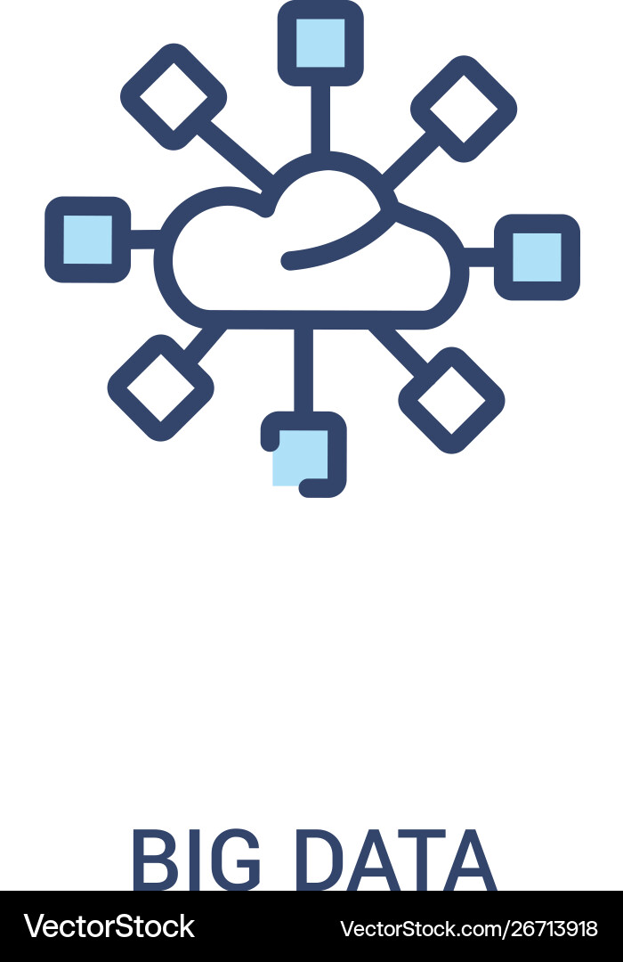 Big data concept 2 colored icon simple line Vector Image