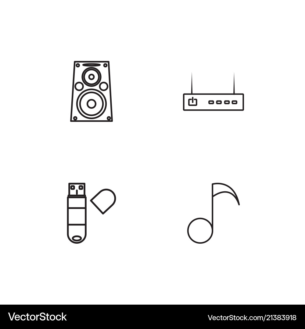 Electrical devices linear icons set simple vector image