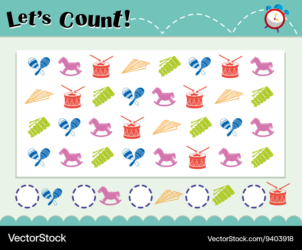 Game template for counting objects Vector Image