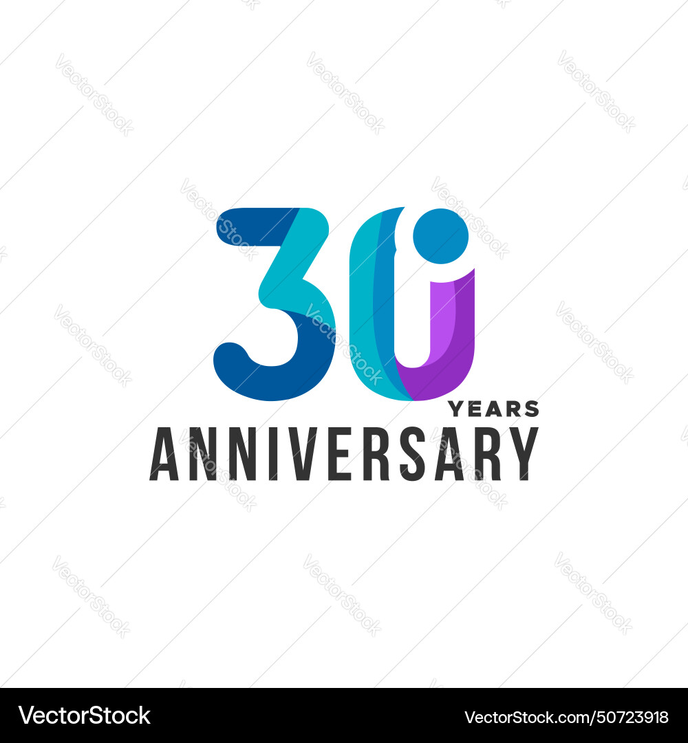 Gradient anniversary number design collection Vector Image
