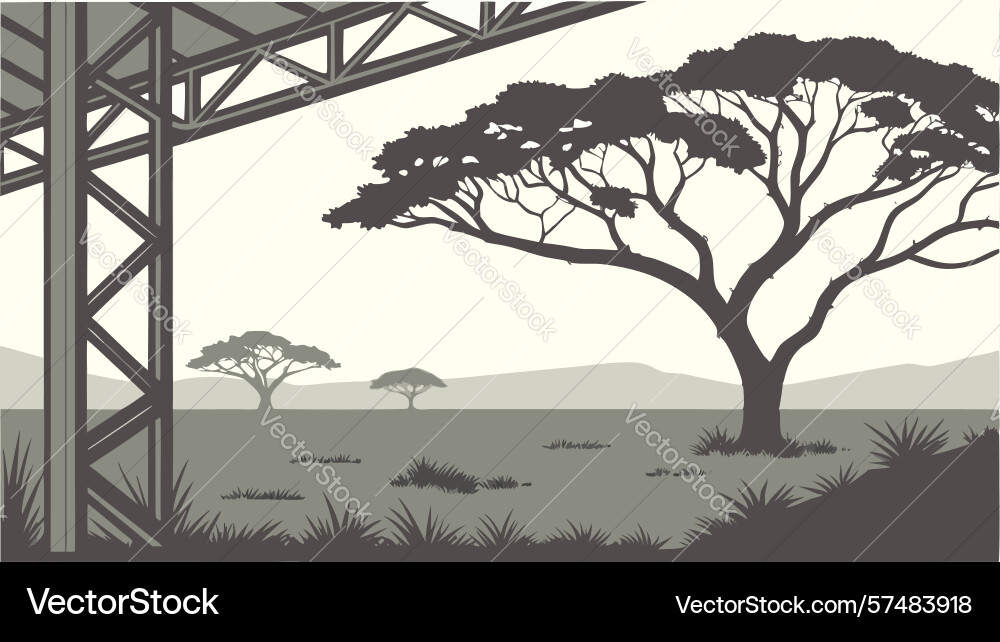 Industrial tower with abstract triangle pattern Vector Image