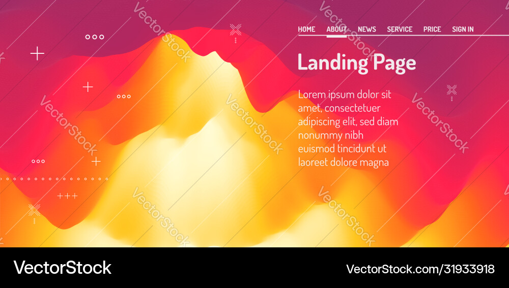 Landing page for website and mobile app modern Landing page for website and mobile app modern vector image