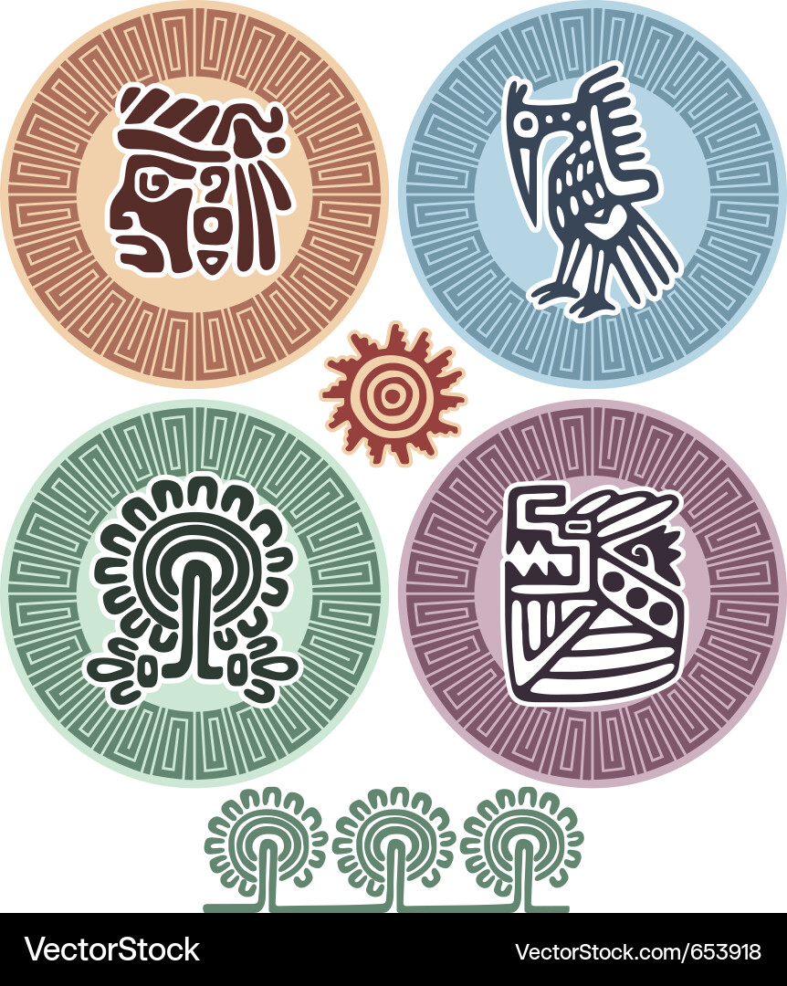 Mexican Tribal Motifs Vector Image