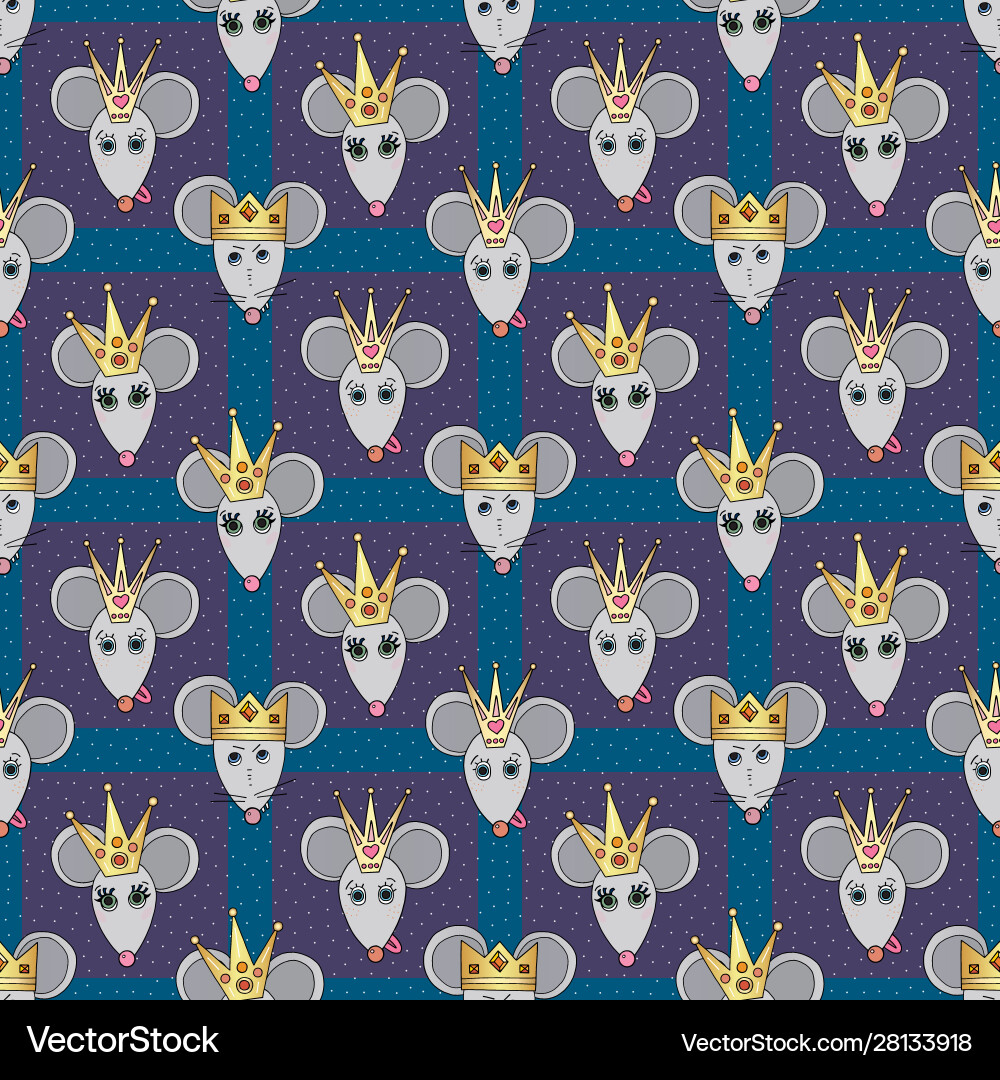 Rat characters seamless pattern mouse Rat characters seamless pattern mouse Vector Image