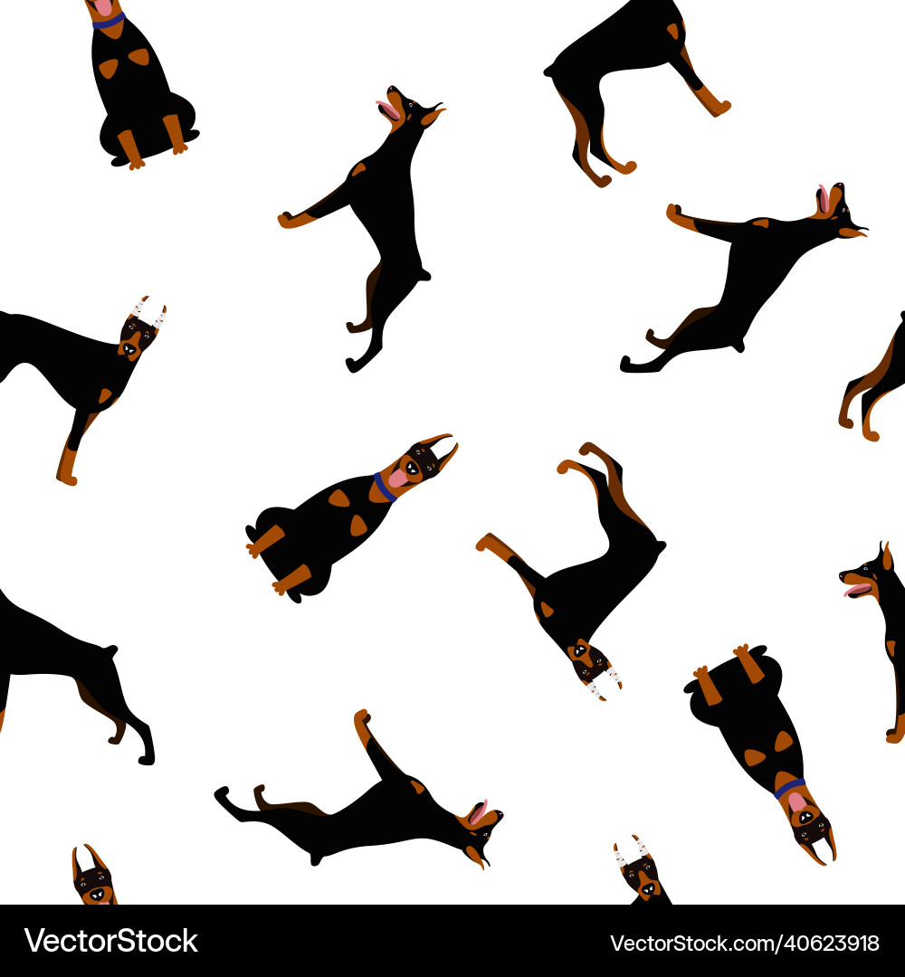 Seamless pattern from a set of poses Vector Image