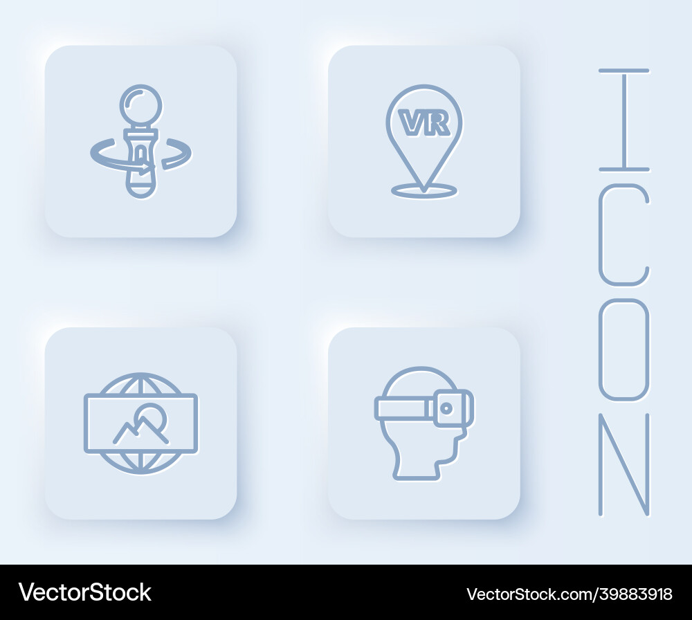 Set line vr controller game virtual reality wide Vector Image