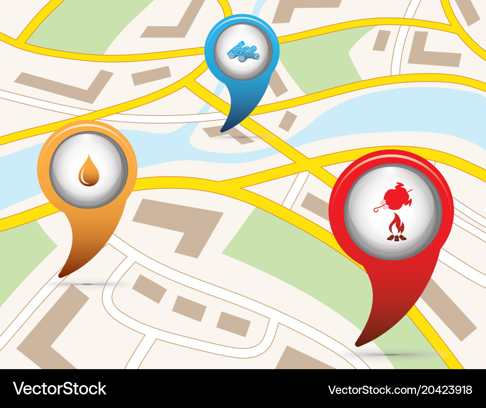 Set of tourism service map pointers vector image