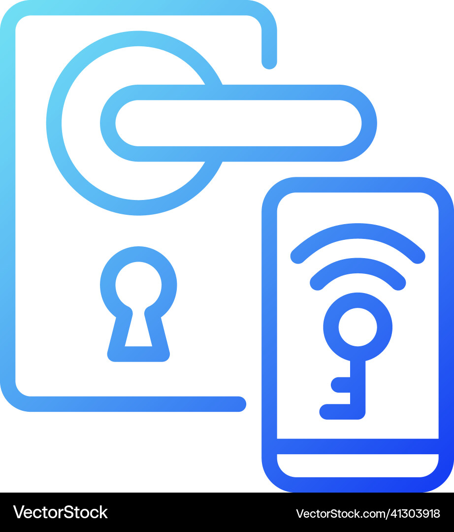 Smart locks gradient linear icon Smart locks gradient linear icon vector image