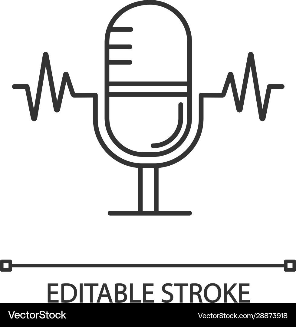 Speech recognition linear icon Speech recognition linear icon Vector Image