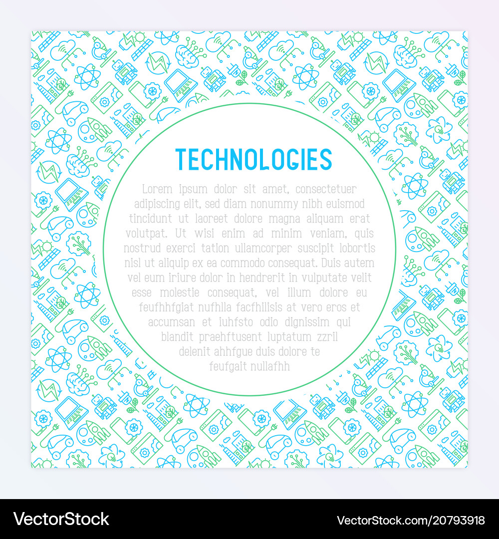 Technologies concept with thin line icons Technologies concept with thin line icons vector image