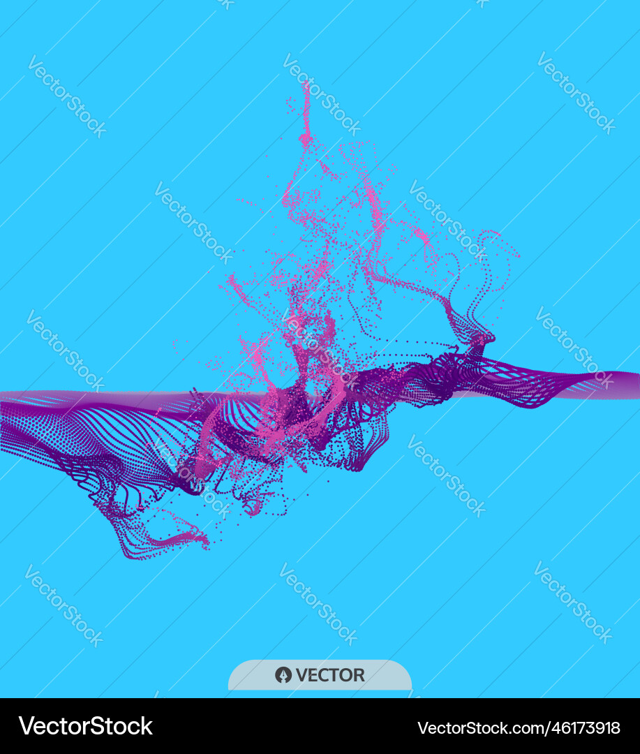 Water splash imitation array with dynamic emitted Water splash imitation array with dynamic emitted vector image
