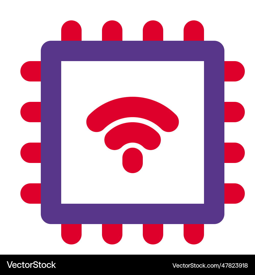 Wireless microchip a control unit for gadgets Vector Image