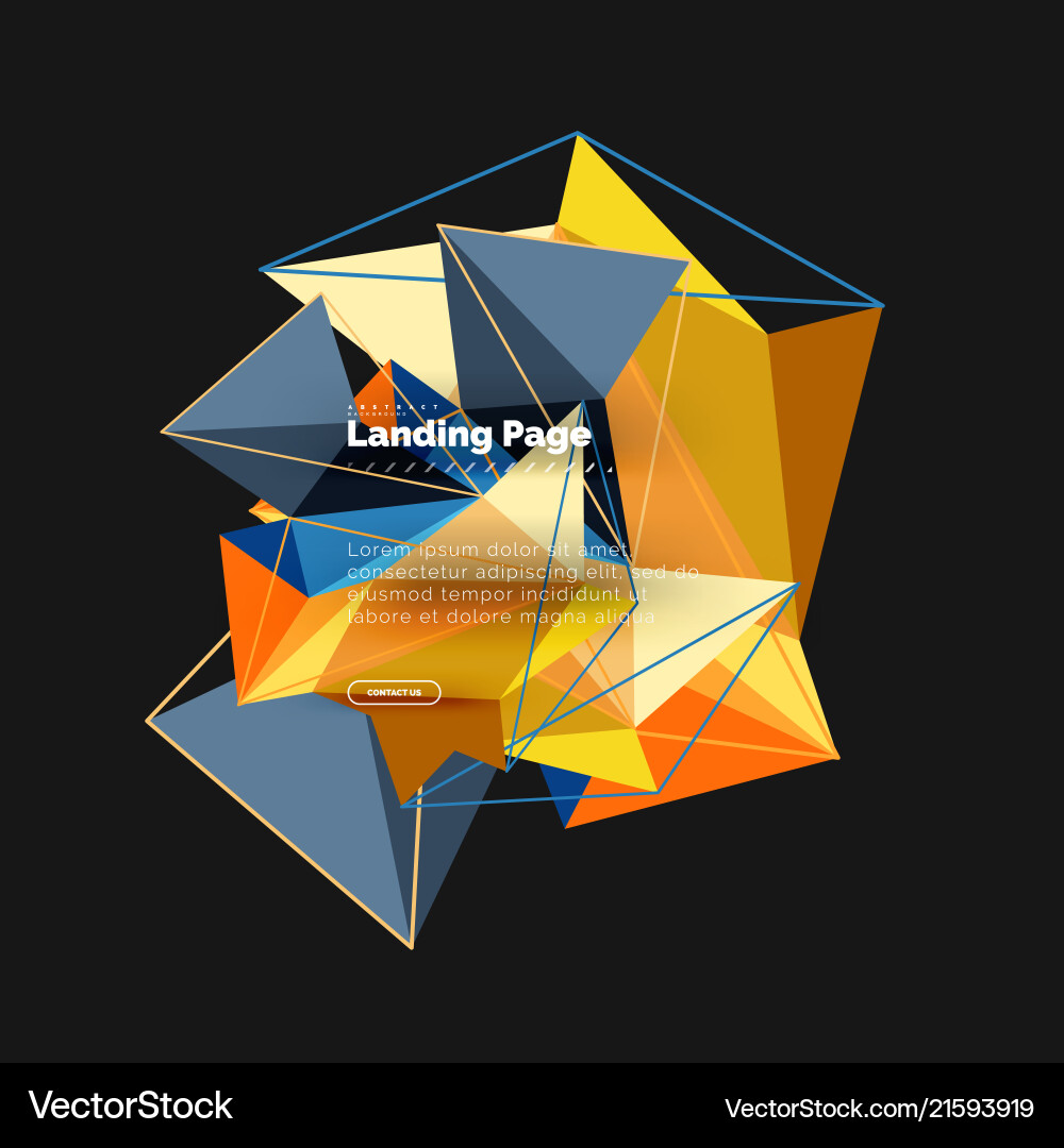 3d triangle abstract background Vector Image