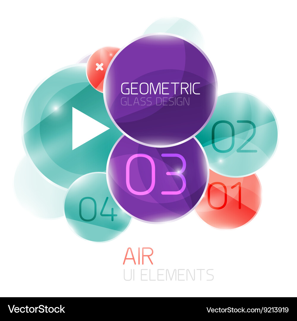 Abstract glass circles with sample text option Vector Image
