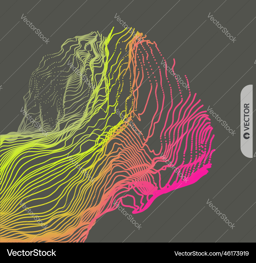 Array with dynamic particles 3d technology style Array with dynamic particles 3d technology style vector image