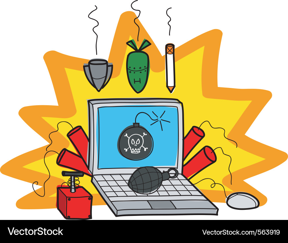 Bombs on computer vector image