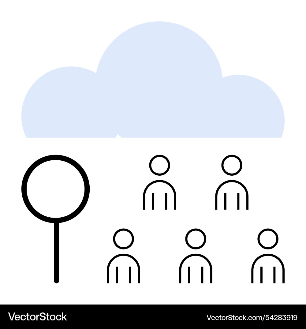 Cloud computing and data analysis with focus Cloud computing and data analysis with focus Vector Image