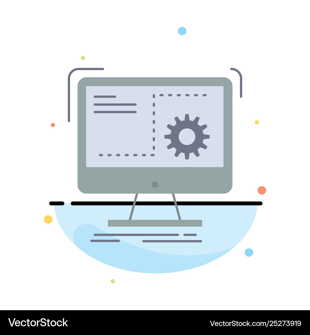 Command computer function process progress flat Command computer function process progress flat vector image