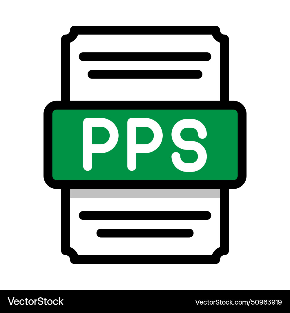 Document file format pps spreadsheet icon Document file format pps spreadsheet icon Vector Image