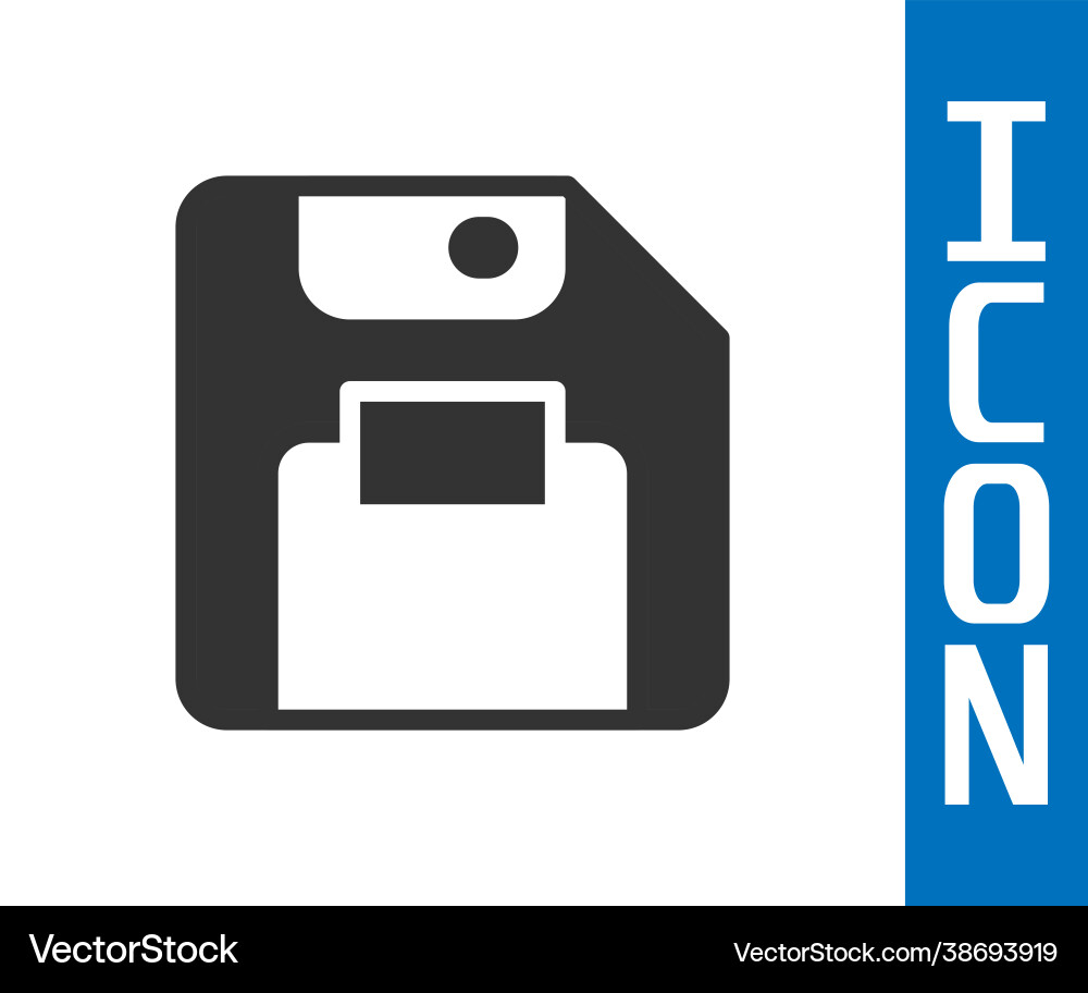 Grey floppy disk for computer data storage icon Vector Image