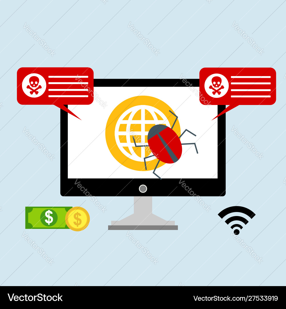 Hacker activity computeralert notification Hacker activity computeralert notification vector image