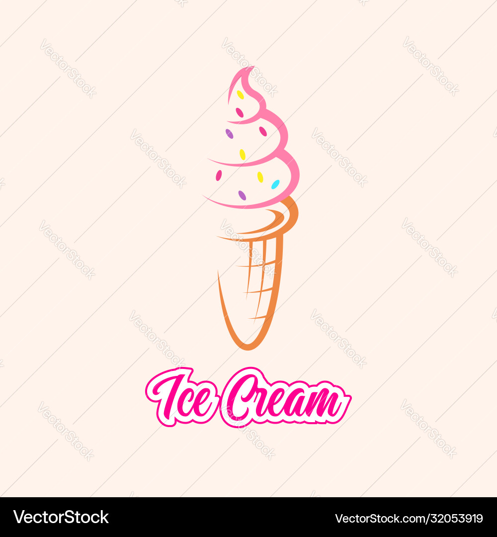 Ice cream logo isolated on white background Ice cream logo isolated on white background vector image