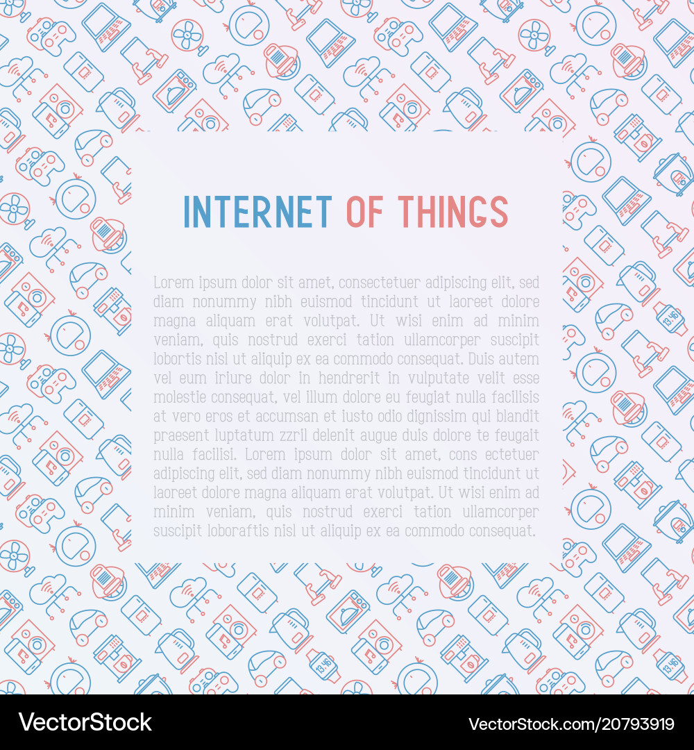 Internet of things concept with thin line icons Internet of things concept with thin line icons vector image