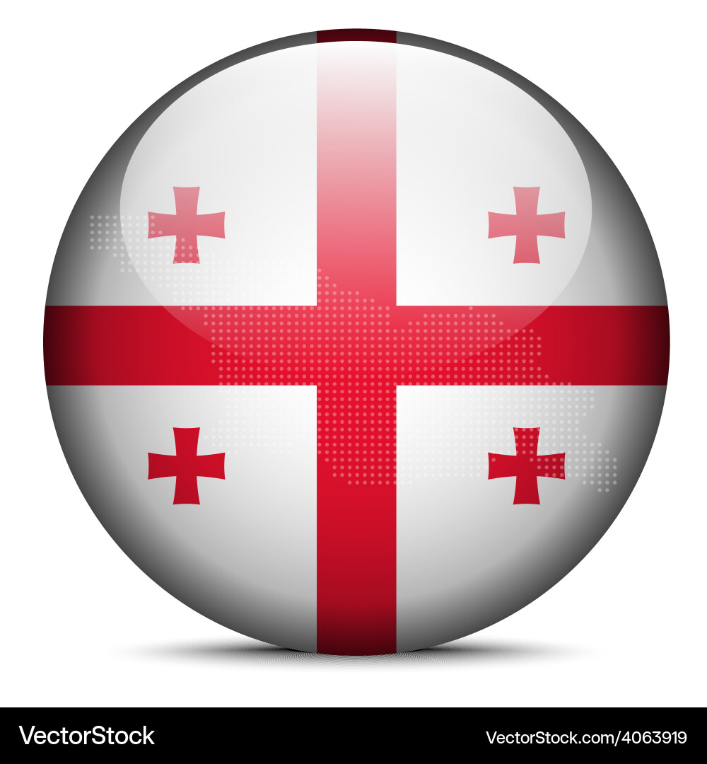 Map with dot pattern on flag button of georgia vector image