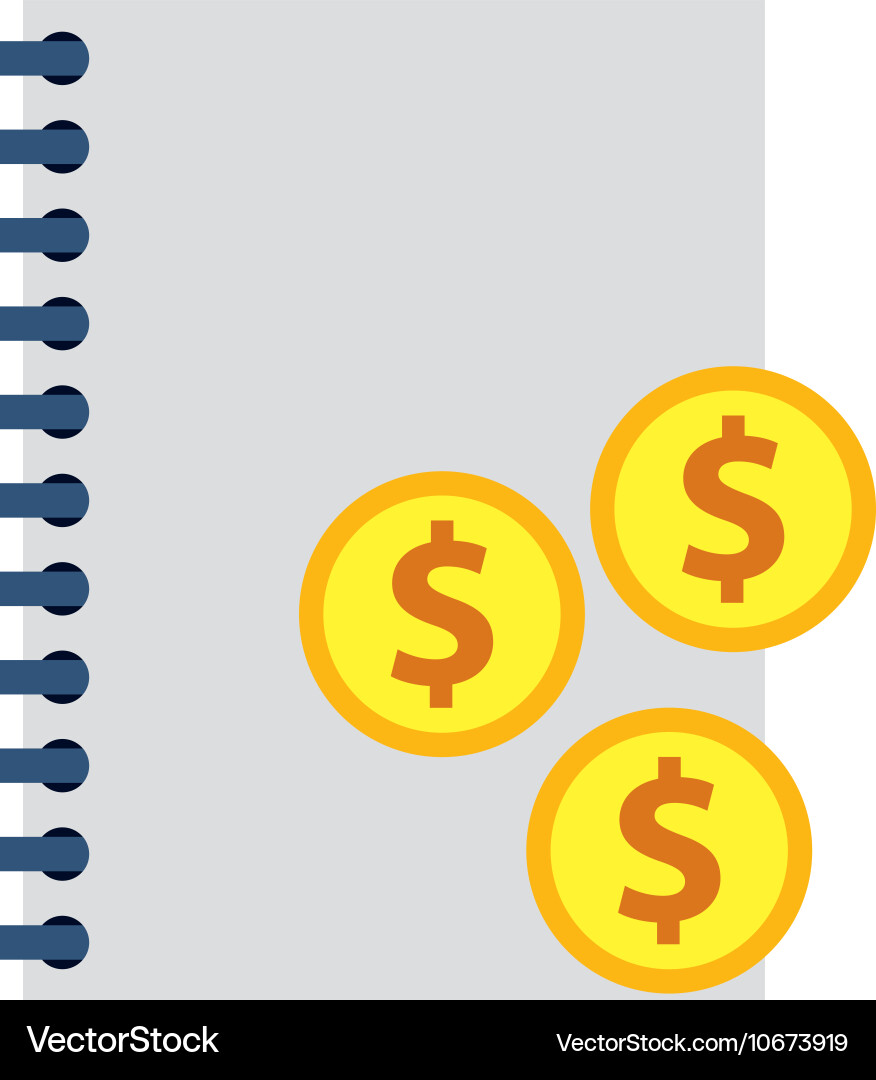 Notebook with business icon vector image
