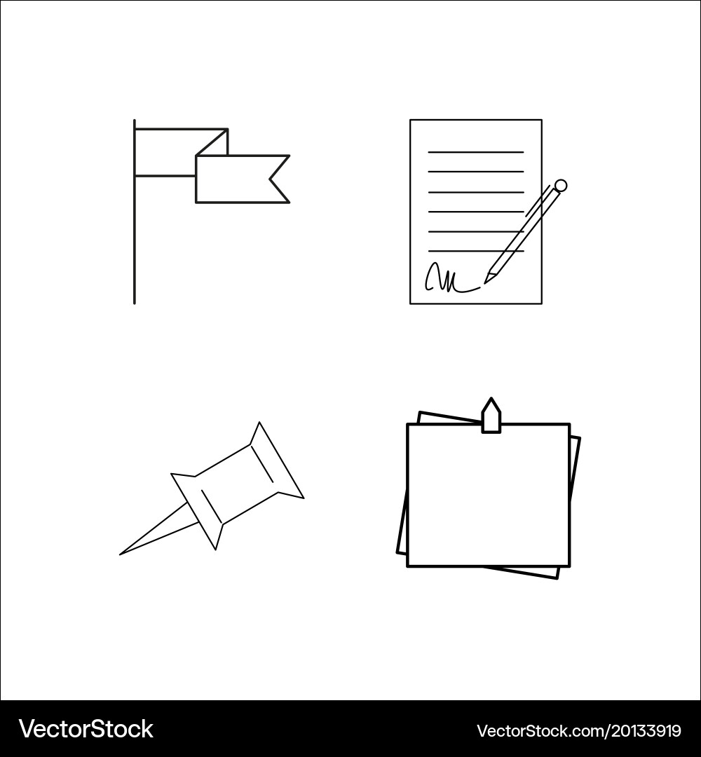 Office simple linear icon setsimple outline icons Vector Image