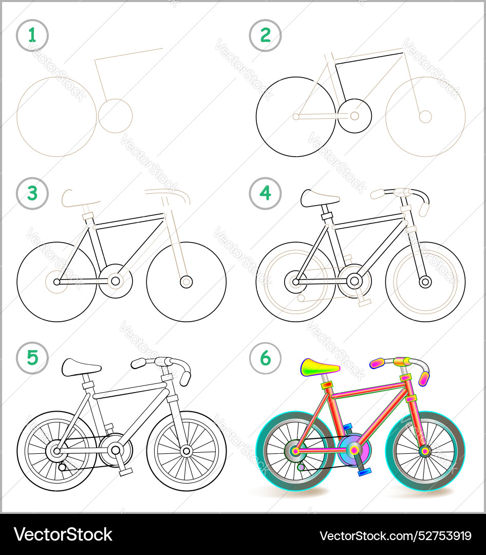 Page shows how to learn step by draw Page shows how to learn step by draw vector image