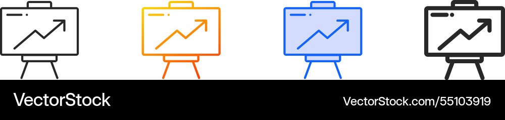 Presentation iconthin linear gradient blue stroke Presentation iconthin linear gradient blue stroke vector image