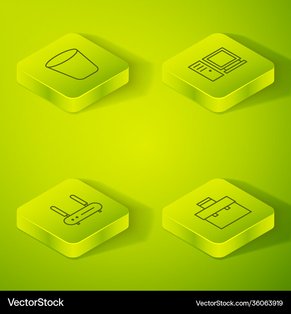 Set isometric computer monitor router and wi-fi Set isometric computer monitor router and wi-fi vector image