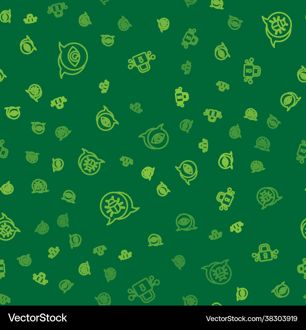 Set line eye scan system bug and cyber security Set line eye scan system bug and cyber security vector image