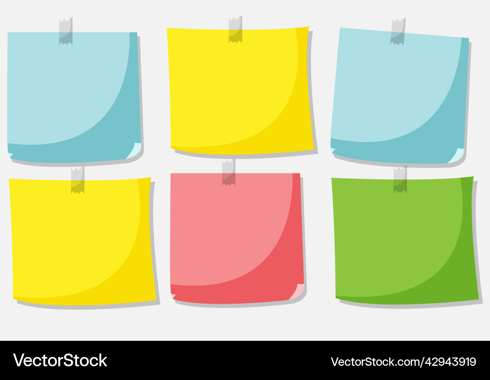 Set of different colour notepad Vector Image