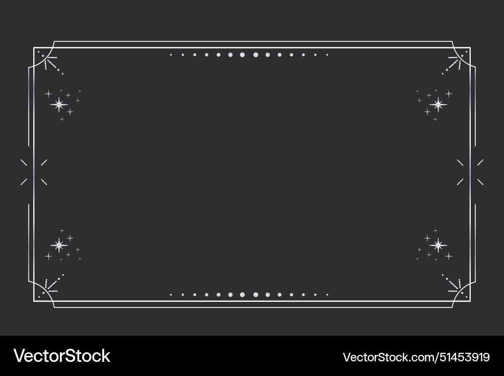 Silver celestial minimal esoteric frame thin line Silver celestial minimal esoteric frame thin line vector image