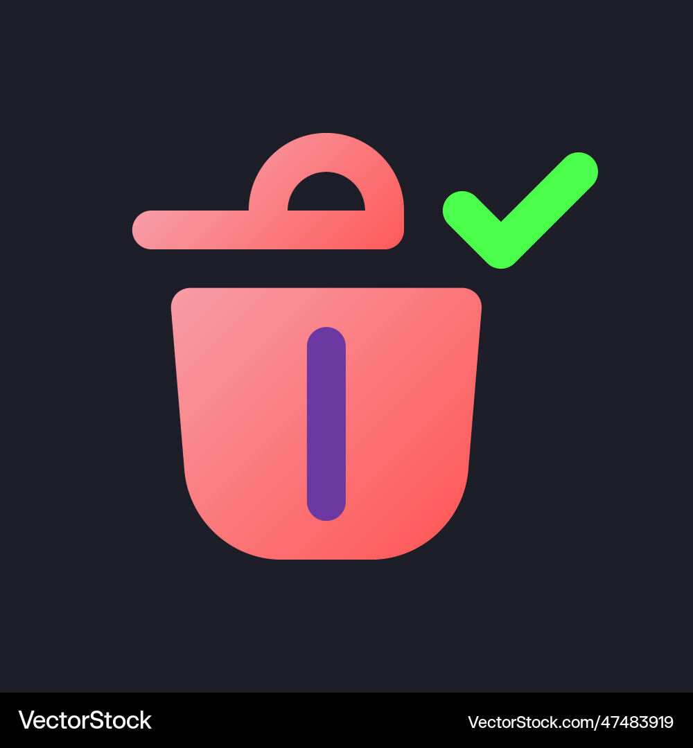 Successfully deleted flat gradient fill ui icon Successfully deleted flat gradient fill ui icon vector image