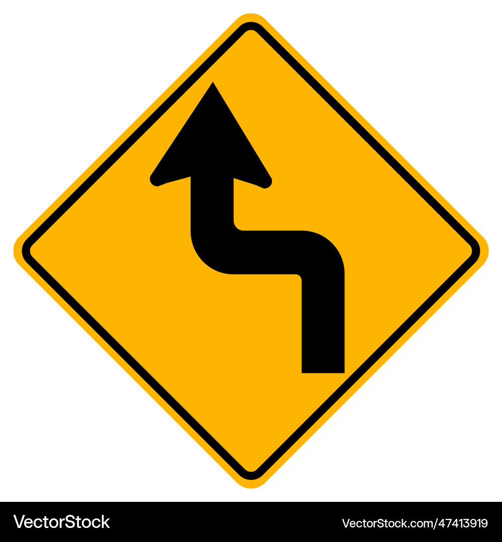 Warning signs sharp double curve first to left Warning signs sharp double curve first to left vector image