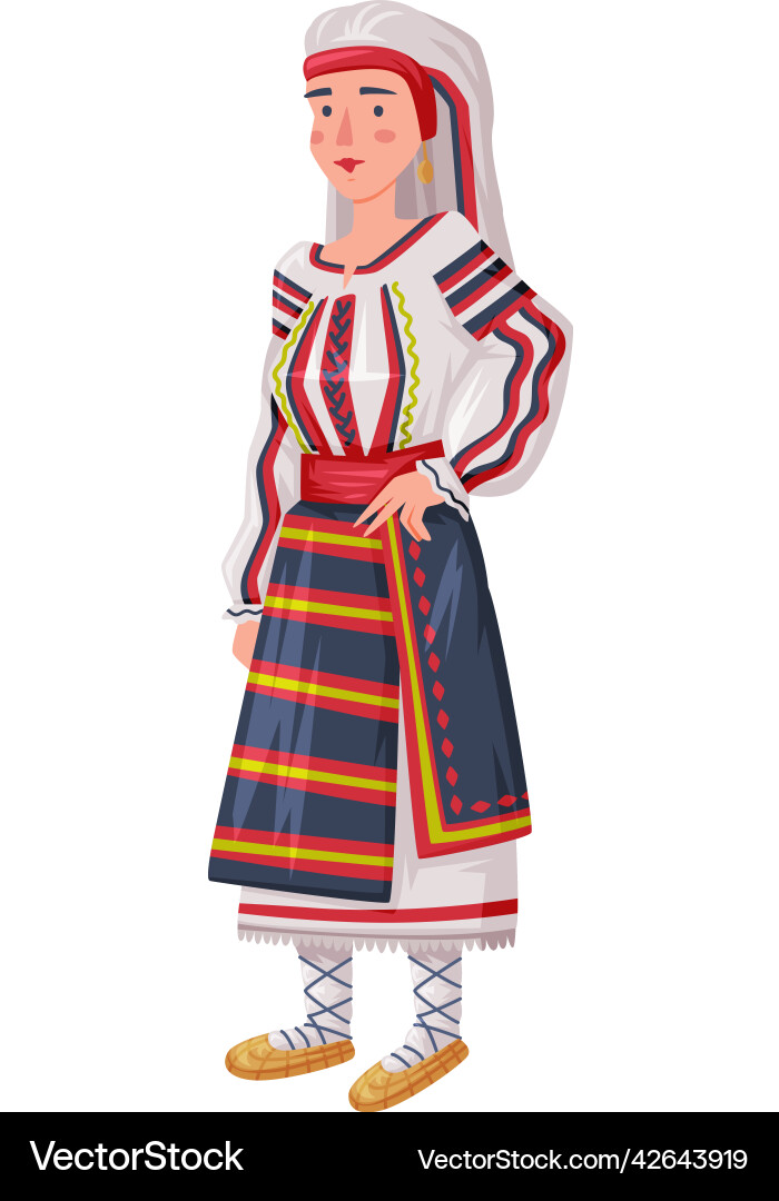 Woman wearing traditional clothing of romania Woman wearing traditional clothing of romania vector image