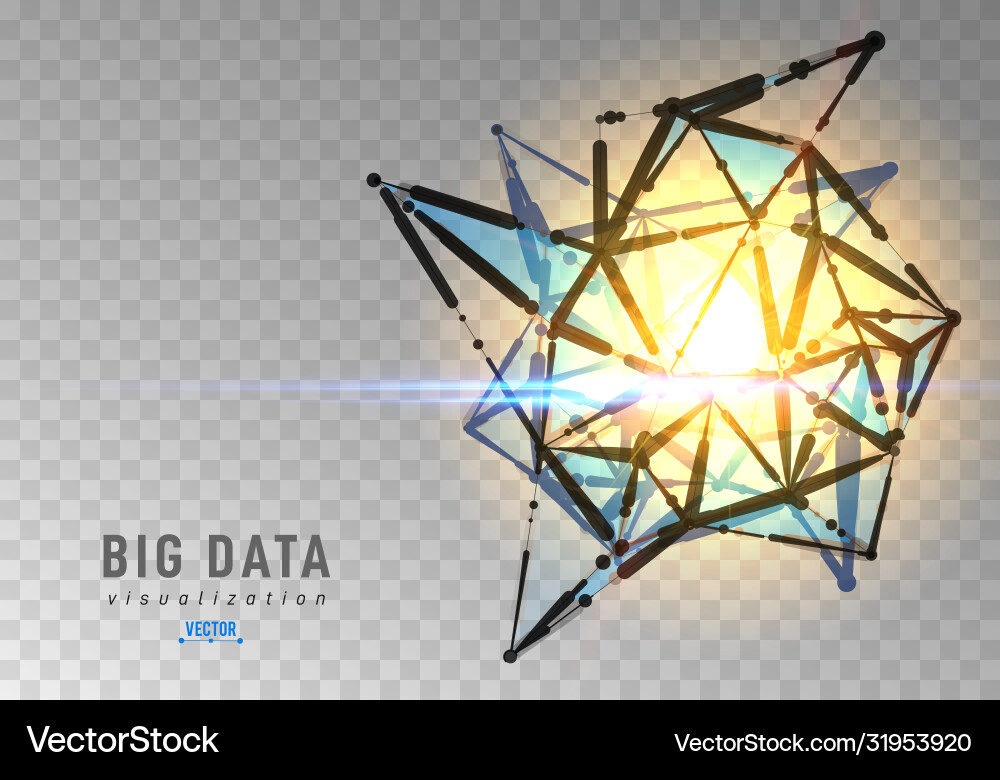 Abstract 3d big data visualization tangled Abstract 3d big data visualization tangled vector image