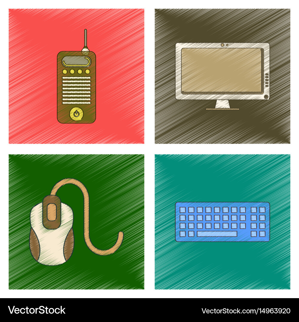 Assembly flat shading style icon office computer vector image