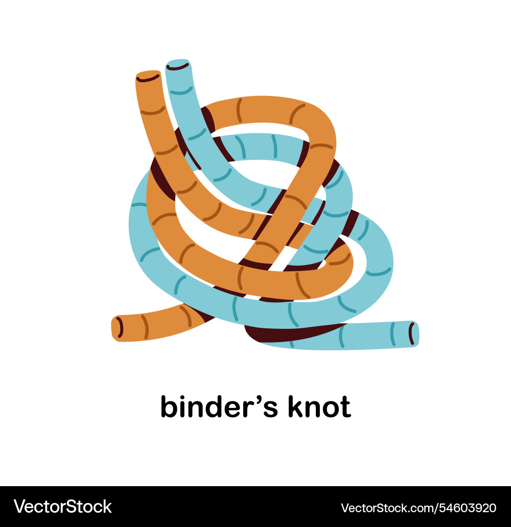 Binders knot tied with rope intricate binding Binders knot tied with rope intricate binding vector image