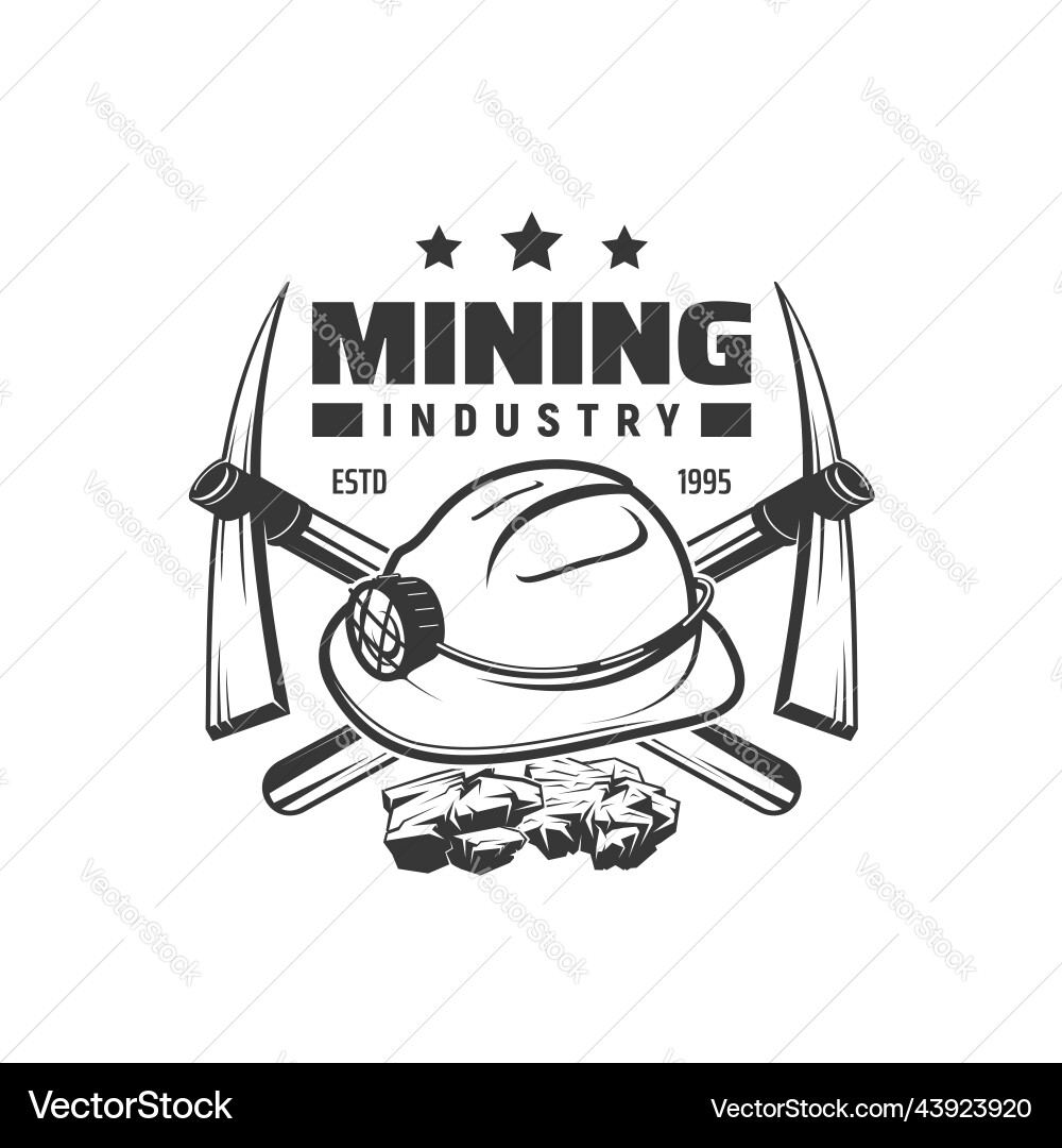 Coal mining industry icon fossil fuel Vector Image