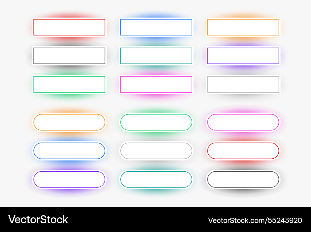 Collection of gradient uiux app button icon design Vector Image
